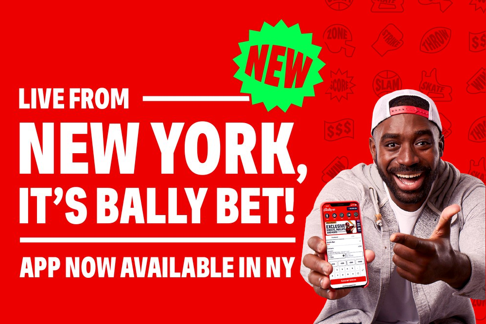 Promo image for Bally Bet's NY Launch. Bally Bet Finally Opens for Online Sports Betting in New York. The ninth and final operator awarded a mobile sports betting license in NY launched on Thursday. 