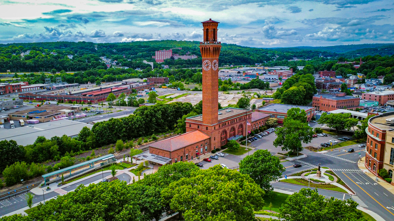 Waterbury Clock Tower in Waterbury, CT. Connecticut Lottery Corp. Issues RFP for Sports Betting & DFS