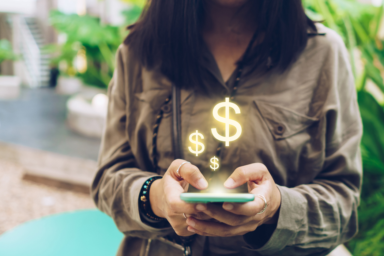 cropped view of a woman holding a cell phone. dollar signs are rising up out of the phone's screen. Are you claiming all the bonuses & extra perks of the Caesars App? Here's how to improve your betting experience & get the biggest return.