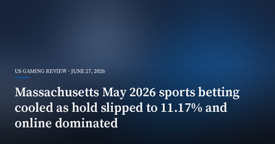 Massachusetts May 2026 Sports Betting Cooled as Hold Slipped to 11.17% and Online Dominated