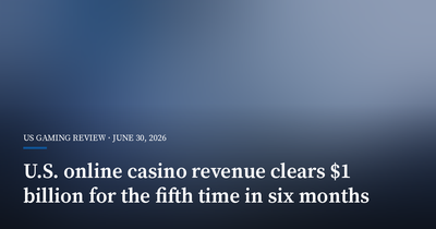U.S. Online Casino Revenue Clears $1 Billion for the Fifth Time in Six Months
